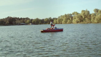 Cats on a Pedal Boat Trailer