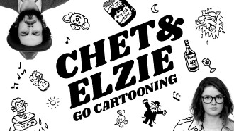 Chet and Elzie Go Cartooning Trailer