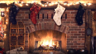 Christmas Yule Log Fireplace Trailer