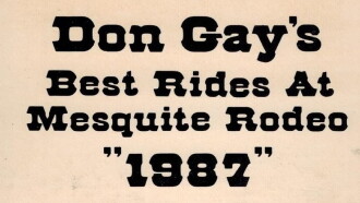 Don Gay's Best Rides At Mesquite Rodeo 1987 Trailer