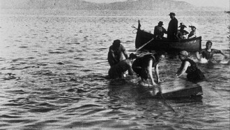 Raft with Bathers Trailer