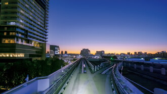 Train Night View: Yurikamome at Night Round Trip Shimbashi to Toyosu Trailer