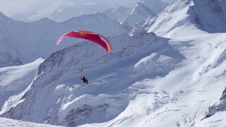 Ueli Steck - Paraglides Between Mountains In The Swiss Alps Trailer