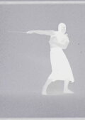 Warrior Figure on a Grey Background