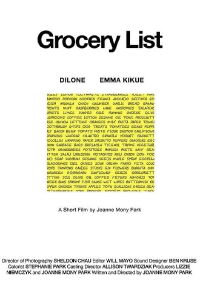 Grocery List (2022)