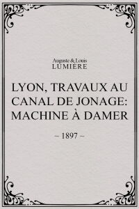 Lyon, travaux au canal de Jonage: Machine à damer (1897)