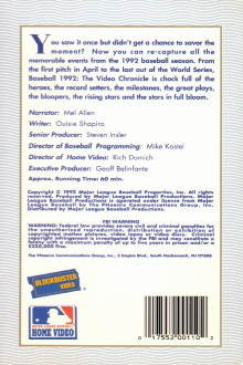 Baseball 1992: A Video Chronicle Trailer