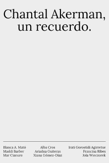 Chantal Akerman, un recuerdo Trailer