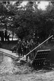 Engineers Building a Temporary Bridge Trailer