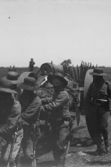 Ladysmith – Naval Brigade Dragging 4.7 Guns into Ladysmith Trailer