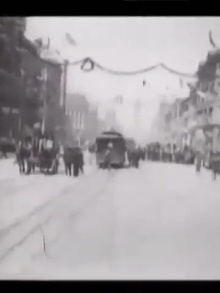 Over Route of Roosevelt Parade in an Automobile Trailer