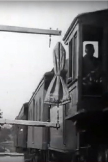 Train Taking Up Mail Bag, U.S.P.O. Trailer