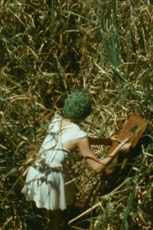 Woman with a Suitcase Trailer