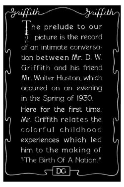Filmed Prologue to Birth of a Nation (1930)