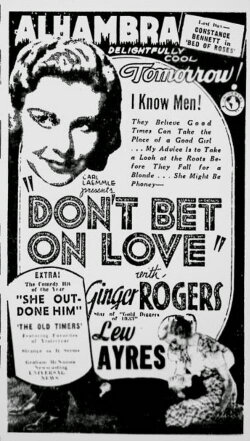 Don't Bet on Love (1933) Don't Bet on Love (1933)