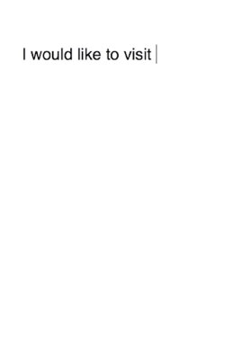 I would like to visit (2017) I would like to visit (2017)