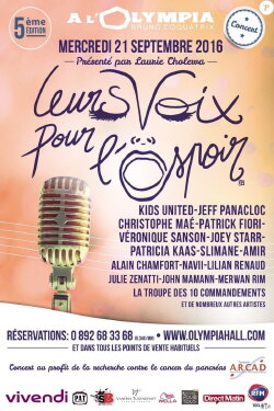 Leurs voix pour l'espoir - 5ème édition (2016)