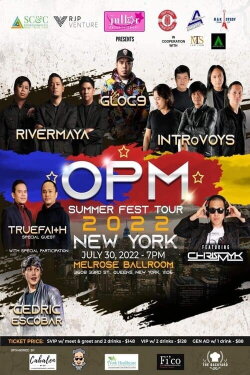 OPM Summer Fest Tour with Rivermaya,True Faith, Gloc-9 and INTRoVOYS (2022) OPM Summer Fest Tour with Rivermaya,True Faith, Gloc-9 and INTRoVOYS (2022)
