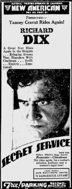 Secret Service (1931) - Stream Online